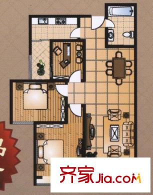 美林灣三室兩廳一衛(wèi)114.55平戶型 3室2廳1衛(wèi)1廚