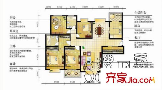 美林灣191.04平米四室兩廳兩衛(wèi) 4室2廳2衛(wèi)1廚
