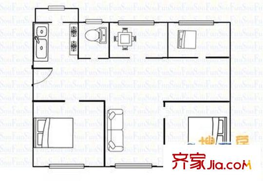 雙龍園 3室 戶型圖