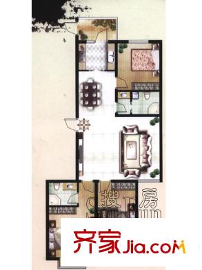 西岸B-戶型 3室2廳2衛(wèi)1廚