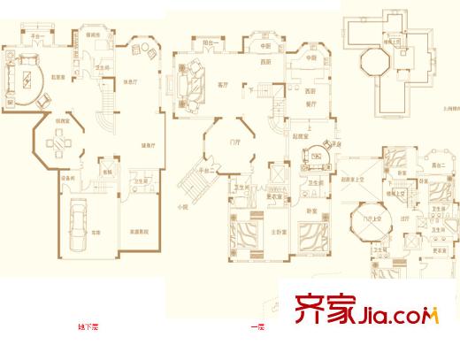 海泉灣港中旅公館7#8#9#獨棟別墅維埃麗姿戶型 6室7廳7衛(wèi)4廚