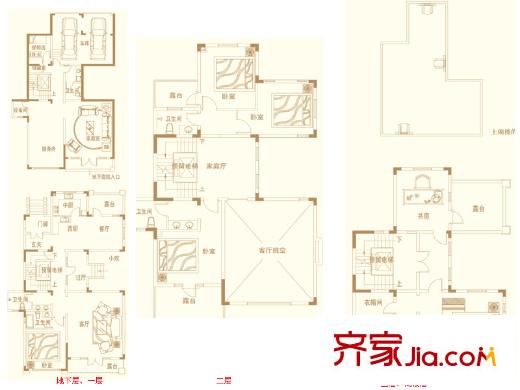 海泉灣港中旅公館1#4#雙拼b-02戶型 7室4廳5衛(wèi)2廚