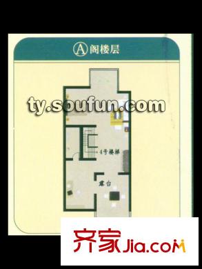 萬廈康城閣樓戶型 1室1廳1衛(wèi)1廚