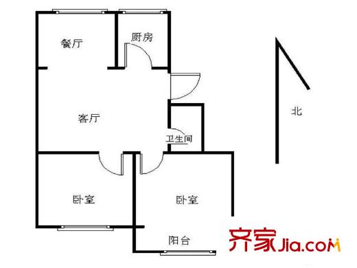 洪福山莊2室 戶型圖