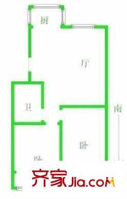 福嶺嘉苑D區(qū)戶型圖2室戶型圖 2室1廳1衛(wèi)1廚