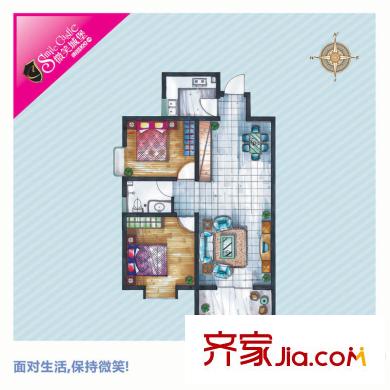 東城100（微笑城堡）戶型F 2室2廳1衛(wèi)