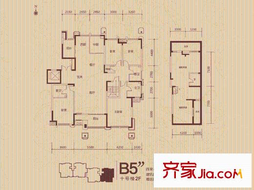 坤杰?拉菲香榭B5”戶型 4室2廳3衛(wèi)1廚
