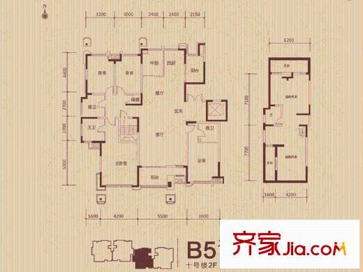 坤杰?拉菲香榭B5'戶型 4室2廳3衛(wèi)1廚