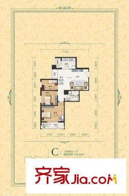 世紀(jì)家園C戶型 3室2廳1衛(wèi)1廚
