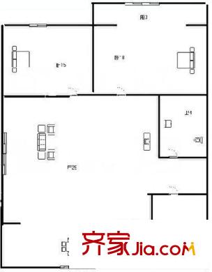 聊城路106-110號戶型圖2室戶型圖 2室2廳1衛(wèi)1廚