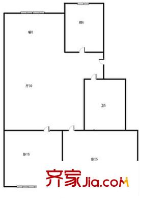 聊城路106-110號(hào)戶(hù)型圖2室戶(hù)型圖 2室2廳1衛(wèi)1廚