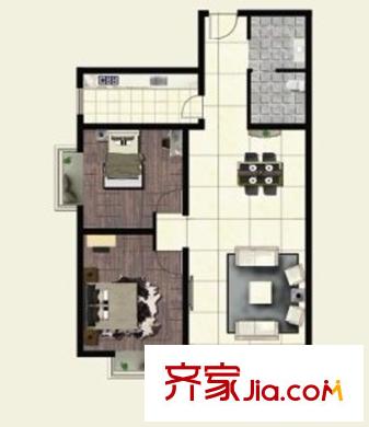 景鴻大廈戶型G 2室2廳1衛(wèi)