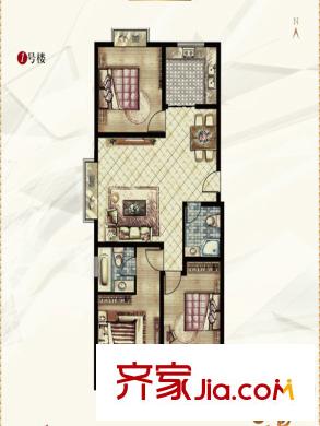 富康苑新區(qū)1號(hào)樓A戶(hù)型 3室2廳2衛(wèi)1廚