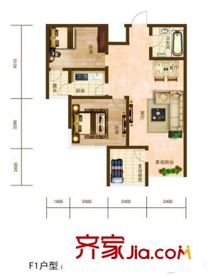 夏威夷北岸F1戶型 2室2廳1衛(wèi)1廚