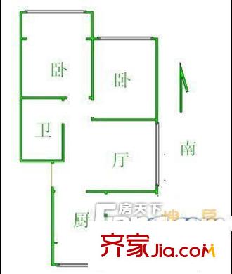 鎮(zhèn)江路6號(hào)小區(qū) 戶型圖 二居