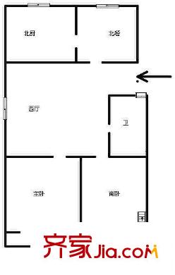 鎮(zhèn)江路6號(hào)小區(qū) 戶型圖 二居
