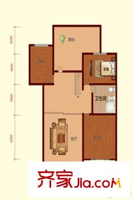 漫香林溪6號樓五層一單元501室戶型 3室1廳1衛(wèi)