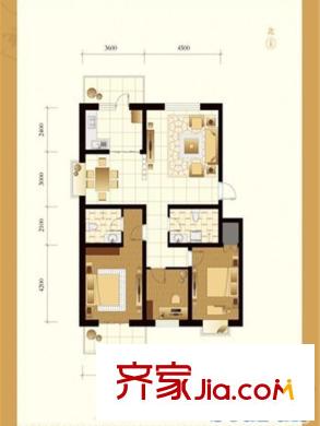 蘭源古槐3#A戶型 3室2廳2衛(wèi)1廚