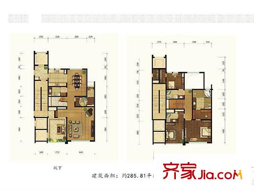 和泰?紫園躍層285.81平方米 4室3廳3衛(wèi)1廚