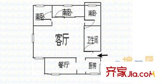 恒基小區(qū) 3室 戶型圖