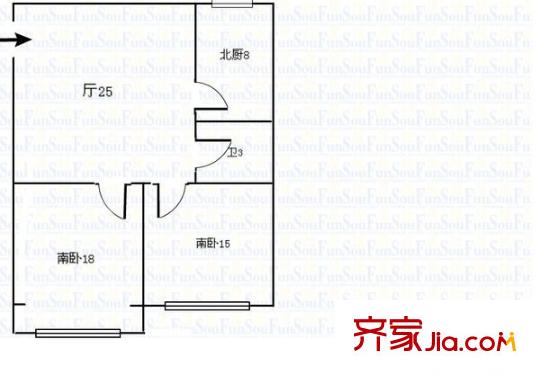 恒基小區(qū) 2室 戶型圖