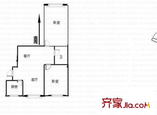 福嶺嘉苑C區(qū) 2室 戶型圖