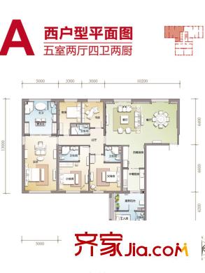 太原茂業(yè)天地A戶型 5室2廳4衛(wèi)1廚