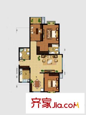 勝利鑫城戶型圖3-03 155 南北 3室1廳2衛(wèi)1廚