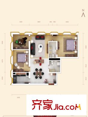 萬國城moma戶型 3室2廳2衛(wèi)1廚