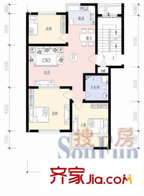 中惠麗園戶型圖戶型3 3室2廳