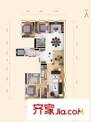 萬國城moma12#C′戶型 3室2廳2衛(wèi)1廚