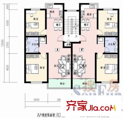 中惠麗園戶型圖戶型1 2室2廳