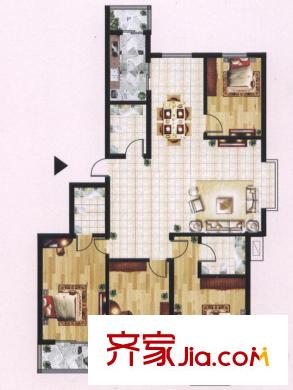 迎西城?朝南水岸A戶型 4室2廳3衛(wèi)