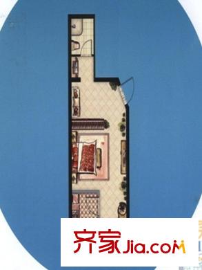 時(shí)代特區(qū)E戶型 1室1廳1衛(wèi)1廚