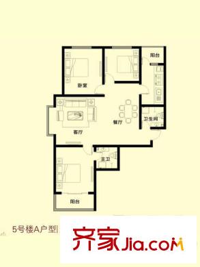 金域閱山5號樓A-01戶型 3室2廳1衛(wèi)