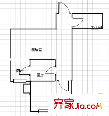 天福時(shí)代陽光1室 戶型圖