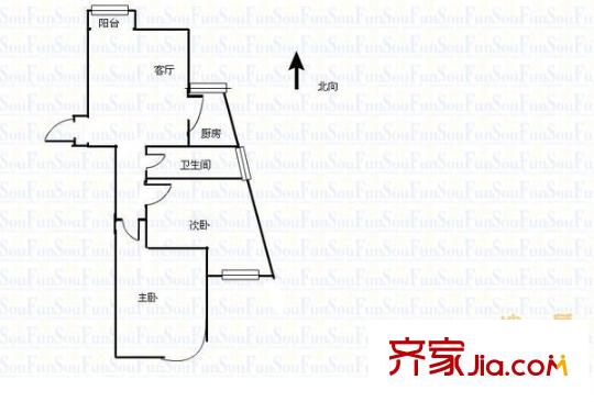 天福時(shí)代陽(yáng)光 2室 戶型圖