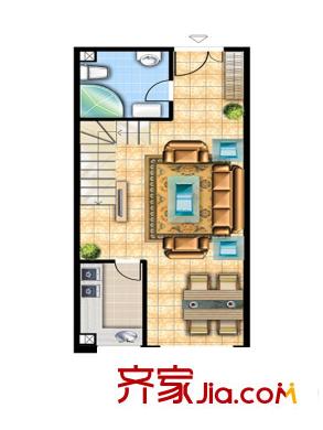 半山LOFT3米9戶型1樓 2室1廳1衛(wèi)1廚