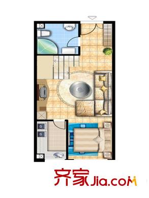 半山LOFT3米9戶型挑空1樓 2室1廳1衛(wèi)1廚