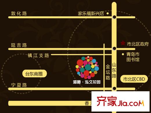 海廈泓久花園交通圖區(qū)位圖