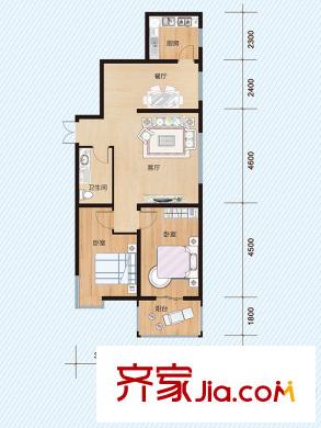 美泰金座A-03戶型 2室1廳1衛(wèi)1廚