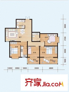 美泰金座H-02戶型 4室1廳2衛(wèi)1廚