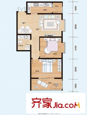 美泰金座B-02戶型 2室2廳1衛(wèi)1廚