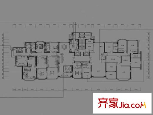 恒大華府6號樓1單元首層平面圖 4室2廳3衛(wèi)1廚