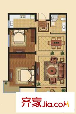 奧龍灣6#A戶型 2室2廳1衛(wèi)1廚