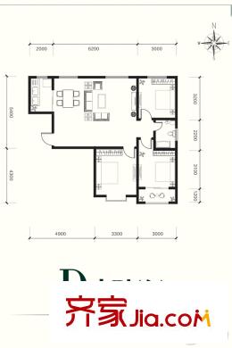 綠景未來城D戶型（東） 3室2廳1衛(wèi)1廚