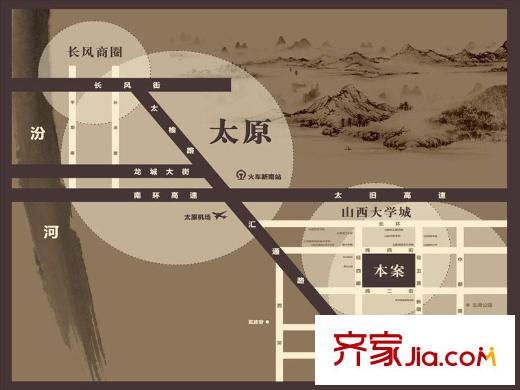 晉中萬科?朗潤園區(qū)位圖