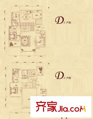 復(fù)地東山國際洋房D3戶型 5室2廳5衛(wèi)2廚