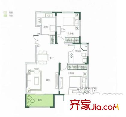天泰微社區(qū)戶型圖2室戶型圖 2室2廳1衛(wèi)1廚