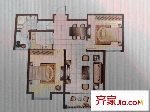 辰興文教城五期C1戶型 2室2廳1衛(wèi)1廚